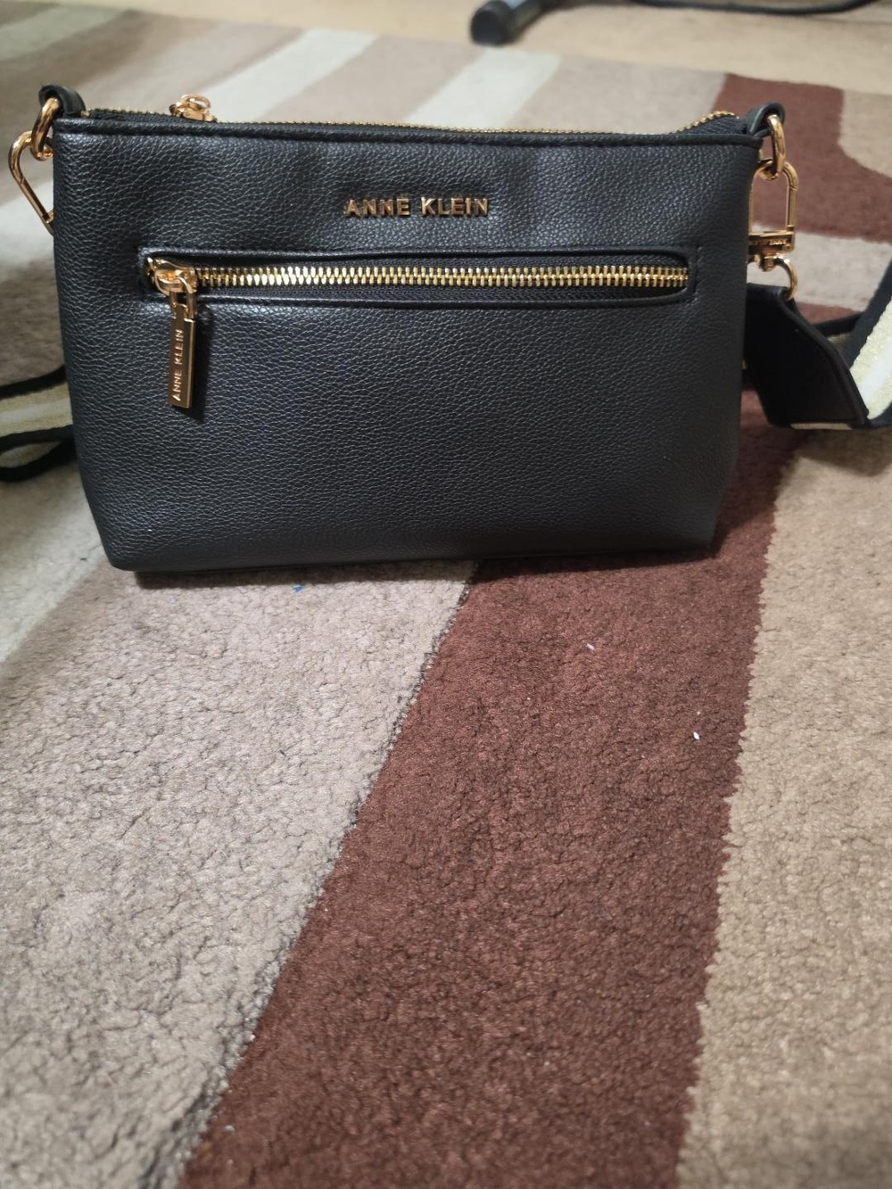 Anne Klein Black Crossbody Bag Set with Matching Accessories
